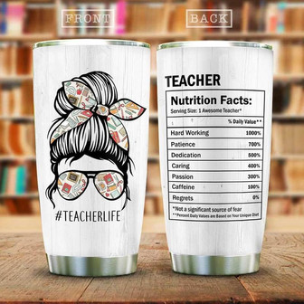 #Teacherlife Stainless Steel Tumbler, Teacher Stainless Steel Tumbler 20Oz - Thegiftio UK
