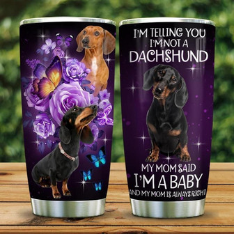 Telling You Not A Dachshund Stainless Steel Tumbler, Dachshund, Dog Lovers Tumbler Stainless Steel Tumbler 20Oz - Thegiftio