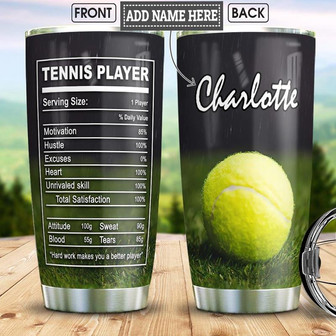 Tennis Fact Personalized Stainless Steel Tumbler 20Oz - Thegiftio