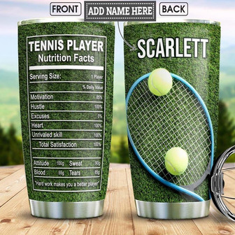 Tennis Fact Personalized Stainless Steel Tumbler 20Oz - Thegiftio