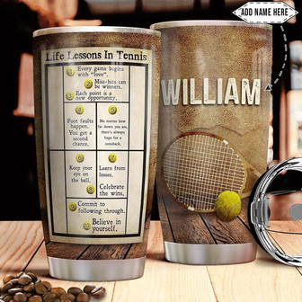 Tennis Personalized Stainless Steel Tumbler 20Oz - Thegiftio