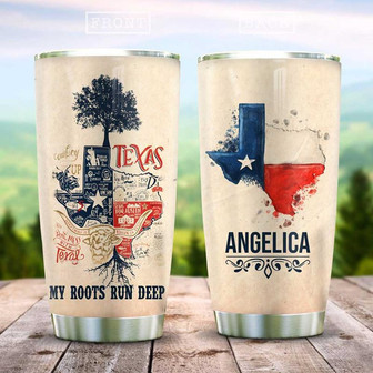 Texas Tree In My Heart Personalized Stainless Steel Tumbler 20Oz - Thegiftio