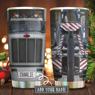 Tow Trucker Layer Personalized Stainless Steel Tumbler 20Oz - Thegiftio UK