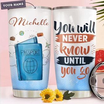 Travel Personalized Stainless Steel Tumbler 20Oz - Thegiftio UK