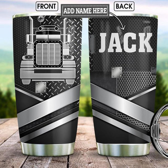 Truck Driver Metal Style Personalized Stainless Steel Tumbler 20Oz - Thegiftio UK