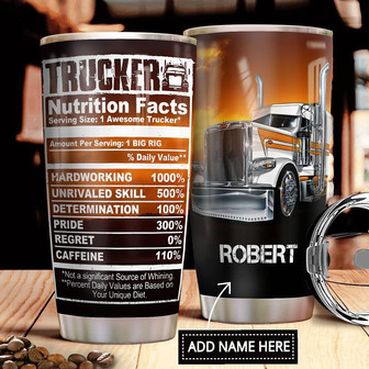 Trucker Facts Personalized Stainless Steel Tumbler 20Oz - Thegiftio UK