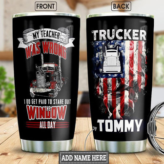 Trucker Personalized Stainless Steel Tumbler 20Oz - Thegiftio UK