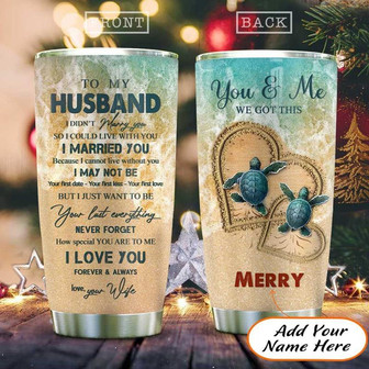 Turtle Couple Husband Personalized Stainless Steel Tumbler 20Oz - Thegiftio UK