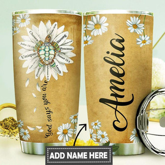 Turtle Faith Personalized Stainless Steel Tumbler 20Oz - Thegiftio UK
