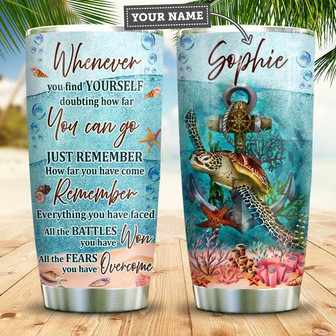 Turtle Find Yourself Personalized Stainless Steel Tumbler 20Oz - Thegiftio UK