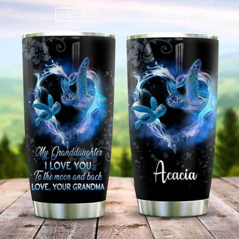 Turtle My Granddaughter Personalized Stainless Steel Tumbler 20Oz - Thegiftio UK