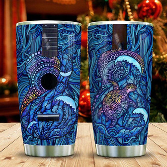 Turtle Guitar Mosaic Sea Stainless Steel Tumbler 20Oz - Thegiftio