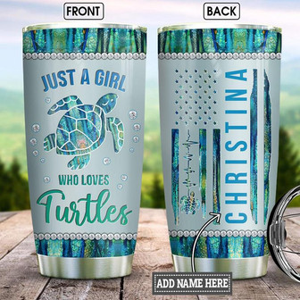Turtle Jewelry Style Flag Personalized Stainless Steel Tumbler 20Oz - Thegiftio UK
