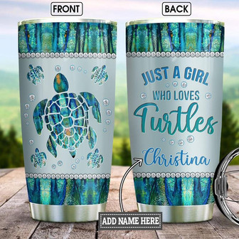 Turtle Jewelry Style Girl Lover Personalized Stainless Steel Tumbler 20Oz - Thegiftio UK