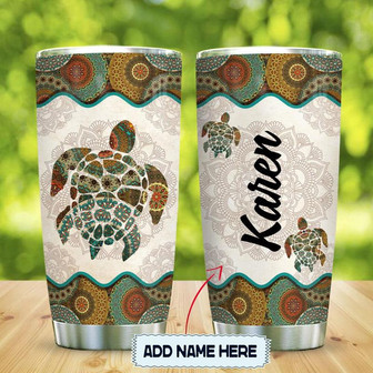 Turtle Mandala Personalized Stainless Steel Tumbler 20Oz - Thegiftio UK