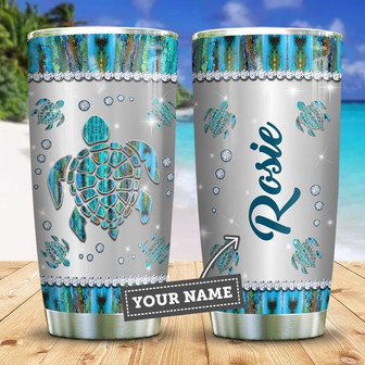 Turtle Ocean Jewelry Style Personalized Stainless Steel Tumbler 20Oz - Thegiftio UK