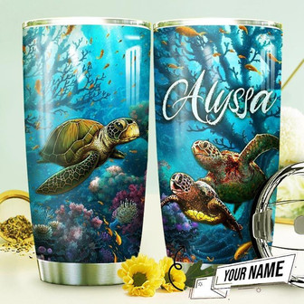 Turtle Ocean Personalized Stainless Steel Tumbler 20Oz - Thegiftio UK