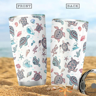 Turtle Pattern Gift For Turtle Lover Personalized Stainless Steel Tumbler 20Oz - Thegiftio UK