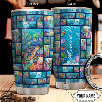 Turtle Personalized Stainless Steel Tumbler 20Oz - Thegiftio UK