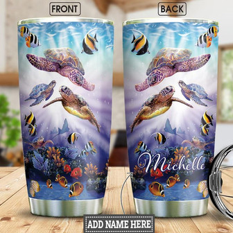 Turtle Personalized Stainless Steel Tumbler 20Oz - Thegiftio UK