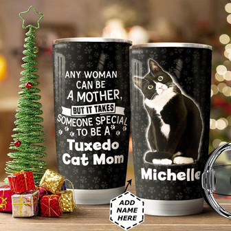 Tuxedo Cat Personalized Stainless Steel Tumbler 20Oz - Thegiftio