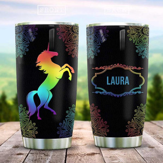 Unicorn Mandala Personalized Stainless Steel Tumbler 20Oz - Thegiftio UK