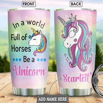 Unicorn Personalized Stainless Steel Tumbler 20Oz - Thegiftio UK