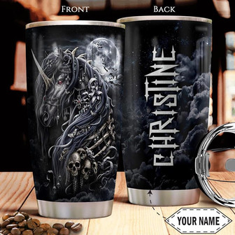 Unicorn Skull Personalized Stainless Steel Tumbler 20Oz - Thegiftio