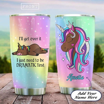 Unique Afro Unicorn Personalized Stainless Steel Tumbler 20Oz - Thegiftio UK