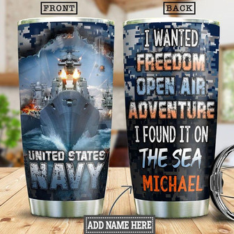 Us Navy Personalized Stainless Steel Tumbler 20Oz - Thegiftio UK