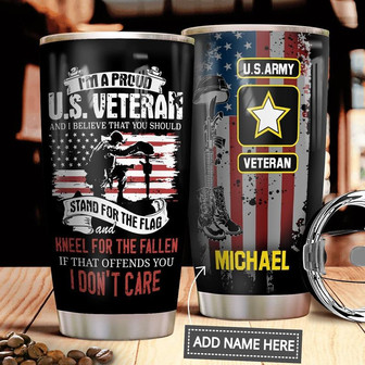 Veteran Personalized Stainless Steel Tumbler 20Oz - Thegiftio