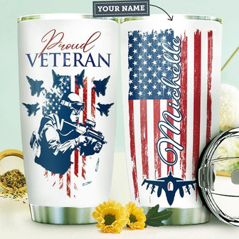 Veteran Personalized Stainless Steel Tumbler 20Oz - Thegiftio