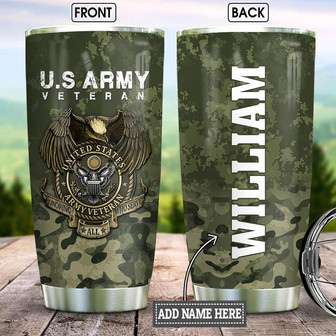 Veteran Personalized Stainless Steel Tumbler 20Oz - Thegiftio
