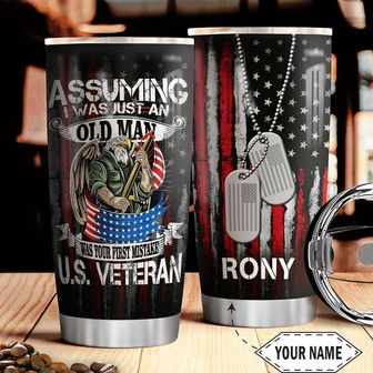 Veteran Personalized Stainless Steel Tumbler 20Oz - Thegiftio