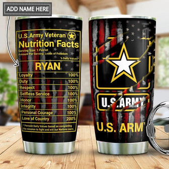 Veteran Personalized Stainless Steel Tumbler 20Oz - Thegiftio