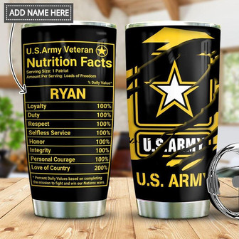 Veteran Personalized Stainless Steel Tumbler 20Oz - Thegiftio