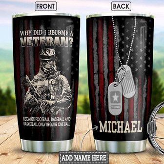 Veteran Personalized Stainless Steel Tumbler 20Oz - Thegiftio