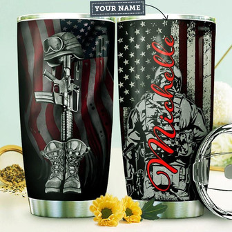 Veteran Personalized Stainless Steel Tumbler 20Oz - Thegiftio