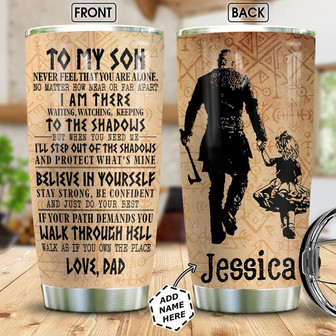 Viking To My Daughter Personalized Stainless Steel Tumbler 20Oz - Thegiftio UK