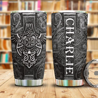 Viking Metal Style Personalized Stainless Steel Tumbler 20Oz - Thegiftio UK