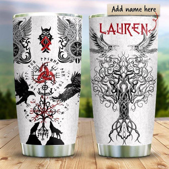 Viking Symbol Personalized Stainless Steel Tumbler 20Oz - Thegiftio UK
