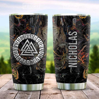 Viking Symbols Personalized Stainless Steel Tumbler 20Oz - Thegiftio UK