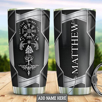 Viking Symbols Personalized Stainless Steel Tumbler 20Oz - Thegiftio UK