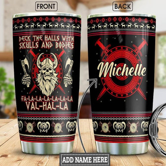 Viking Valhala Personalized Stainless Steel Tumbler 20Oz - Thegiftio UK