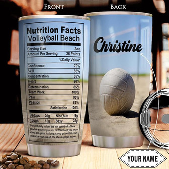 Volleyball Beach Facts Personalized Stainless Steel Tumbler 20Oz - Thegiftio UK