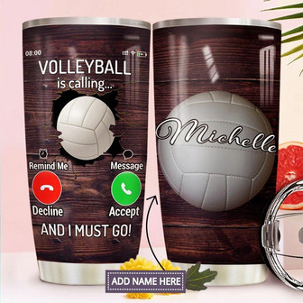 Volleyball Calling Personalized Stainless Steel Tumbler 20Oz - Thegiftio UK