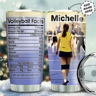 Volleyball Facts Personalized Stainless Steel Tumbler 20Oz - Thegiftio UK