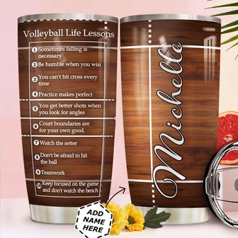 Volleyball Lesson Personalized Stainless Steel Tumbler 20Oz - Thegiftio UK