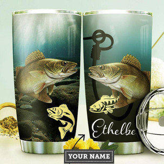 Walleye Fishing Personalized Stainless Steel Tumbler 20Oz - Thegiftio UK