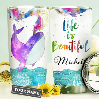 Whale Personalized Stainless Steel Tumbler 20Oz - Thegiftio UK